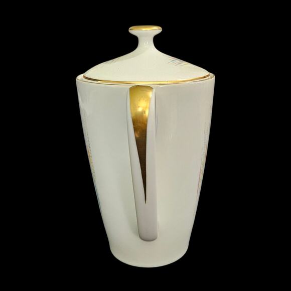 Edelstein Bavaria Mid Century Modern Coffee Pot Gold Trim Pastel Atomic Design - Picture 4 of 7